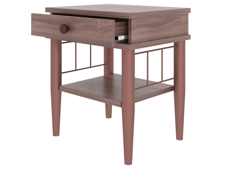 Прикроватная тумба "Лори" бронза / шимо тёмный ГЗМИ