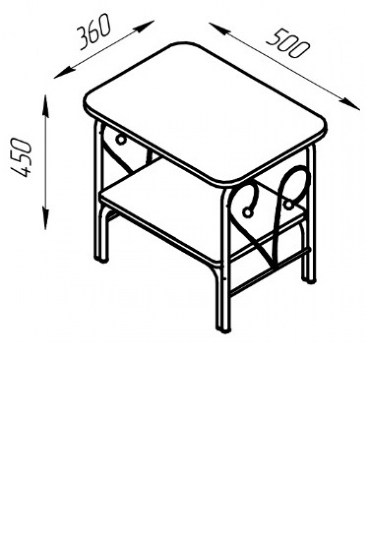 Прикроватная тумба "Версаль" чёрный / венге (тёмно-коричневый) ГЗМИ