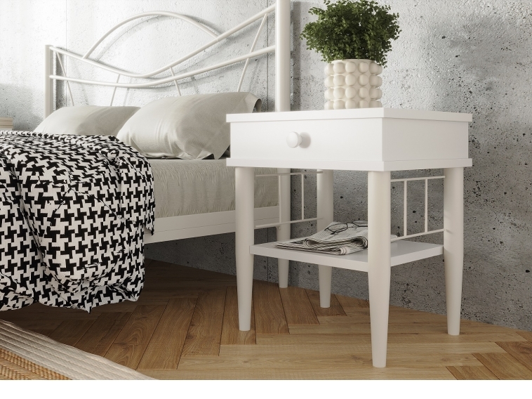 Прикроватная тумба "Лори" белый ГЗМИ