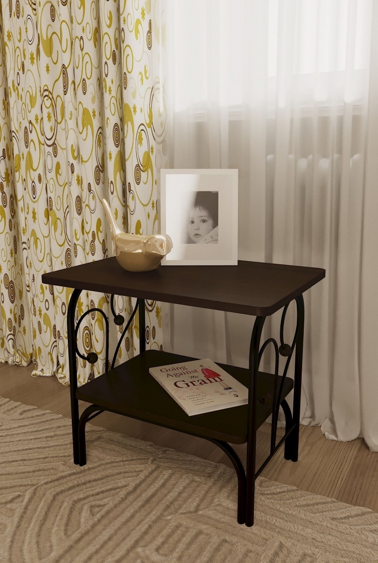 Прикроватная тумба "Версаль" чёрный / венге (тёмно-коричневый) ГЗМИ