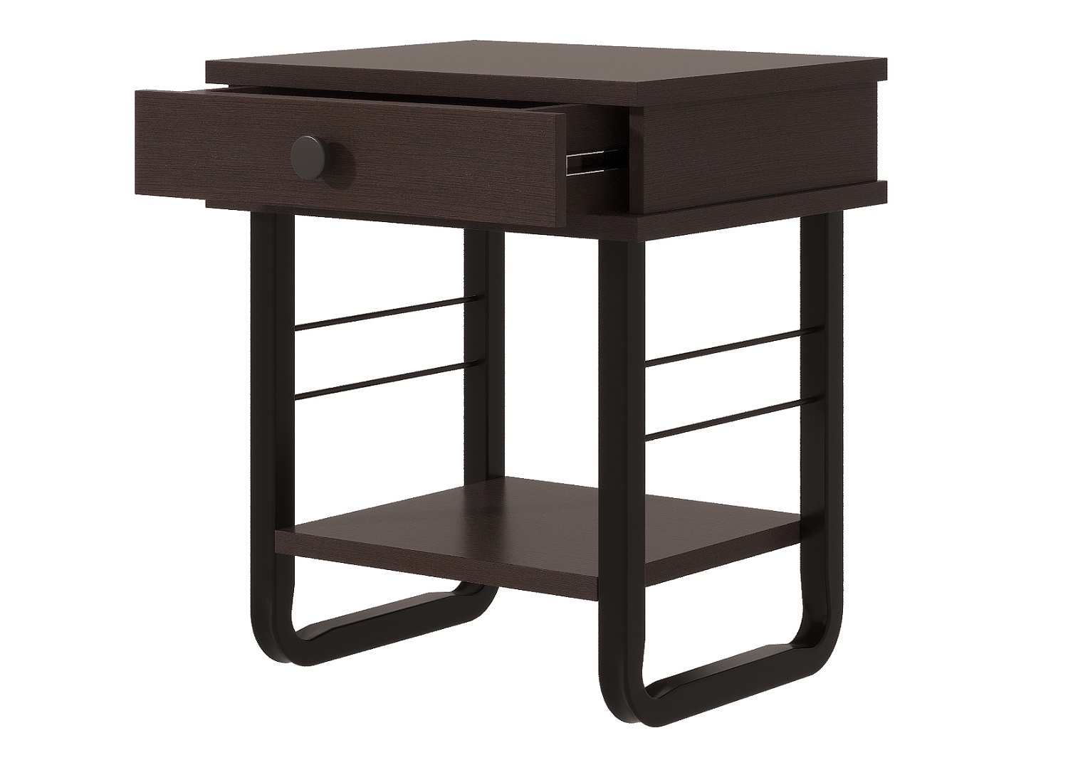 Прикроватная тумба "Грета" чёрный / венге (тёмно-коричневый) ГЗМИ